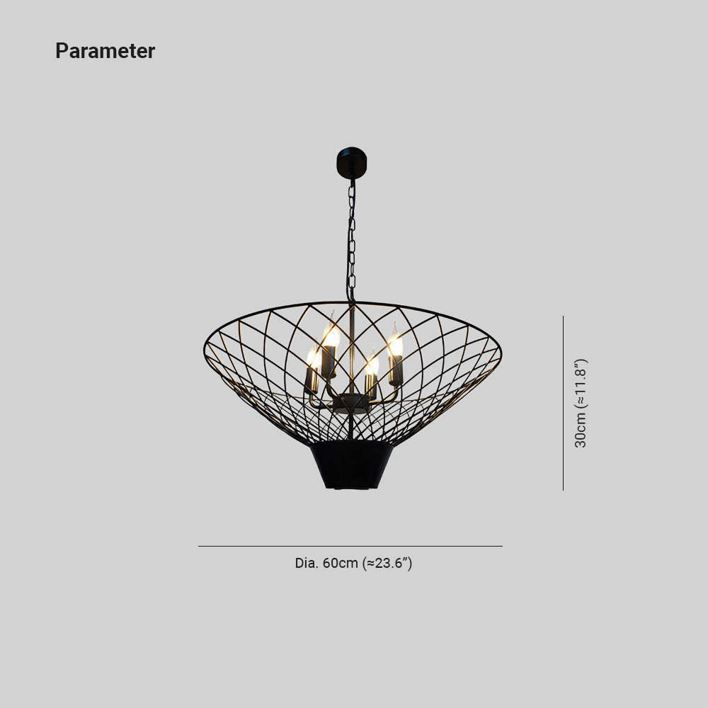 Alessio Black Metal Chandelier - Vintage LED Lighting