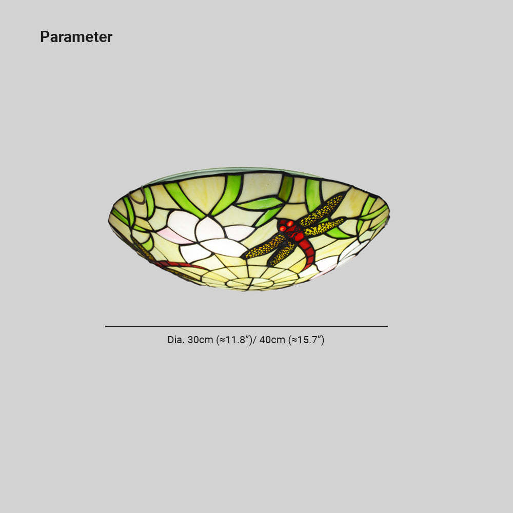 Eryn Vintage Multicolor Glass Ceiling Light Dimensions