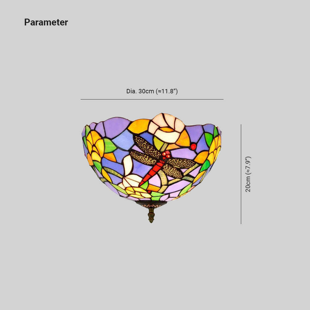 Eryn Multicolor Glass Ceiling Light Dimensions