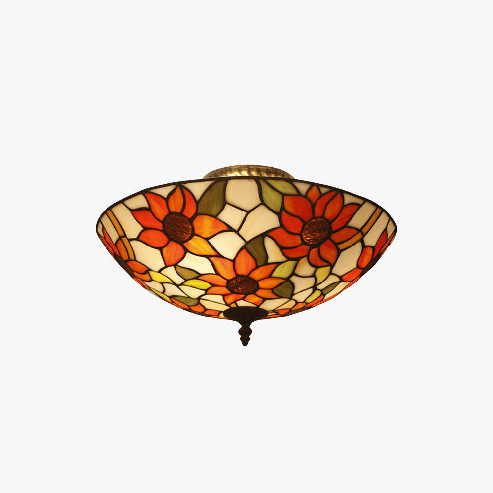 Eryn Luxury Flush Mount Ceiling Light with Colorful Sunflower Design