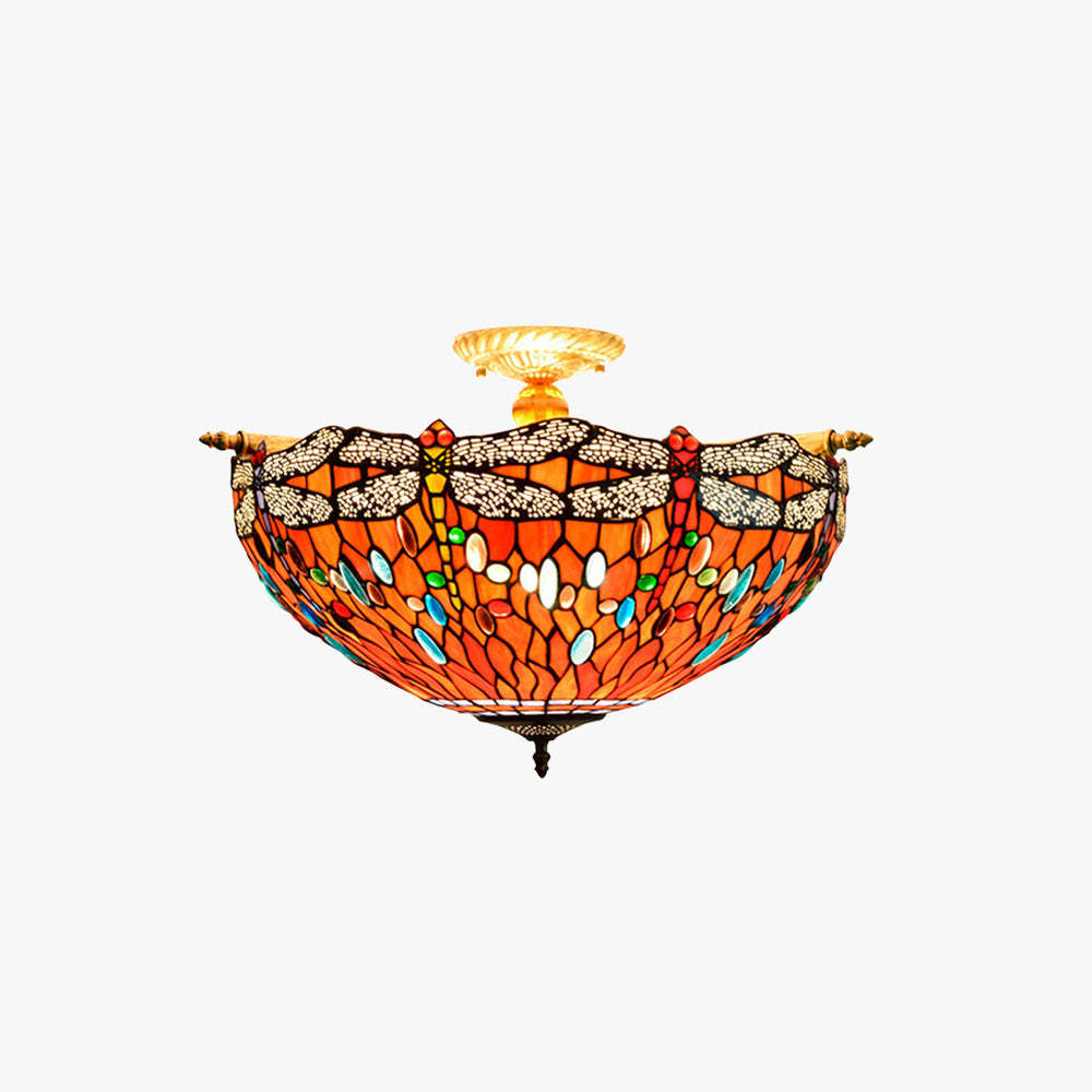 Eryn Vintage Red Bottom Design Flush Mount Ceiling Light
