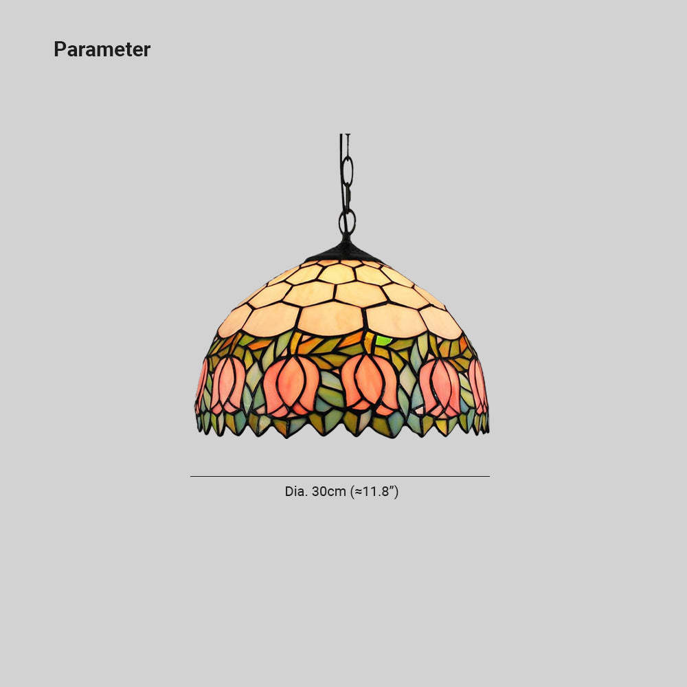 Eryn Vintage Pendant Light, flower design, 30cm diameter