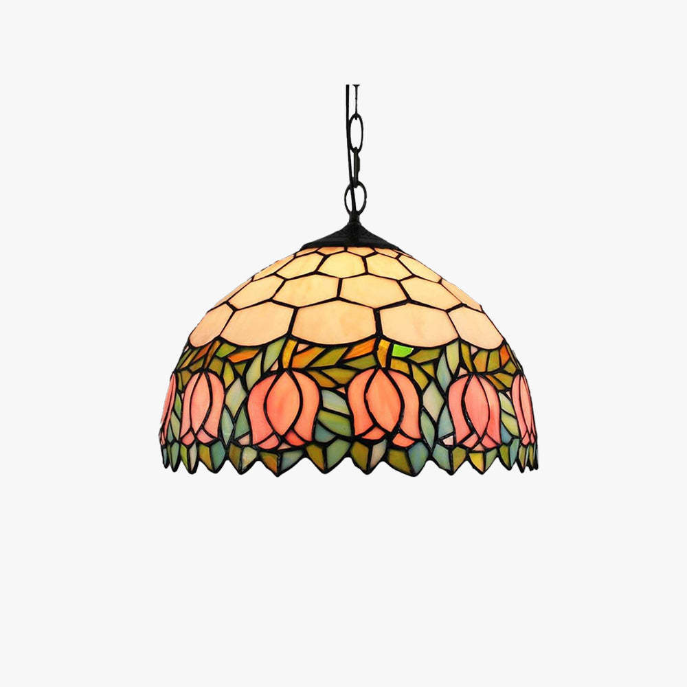Eryn Vintage Luxury Pendant Light, flower-shaped glass shade