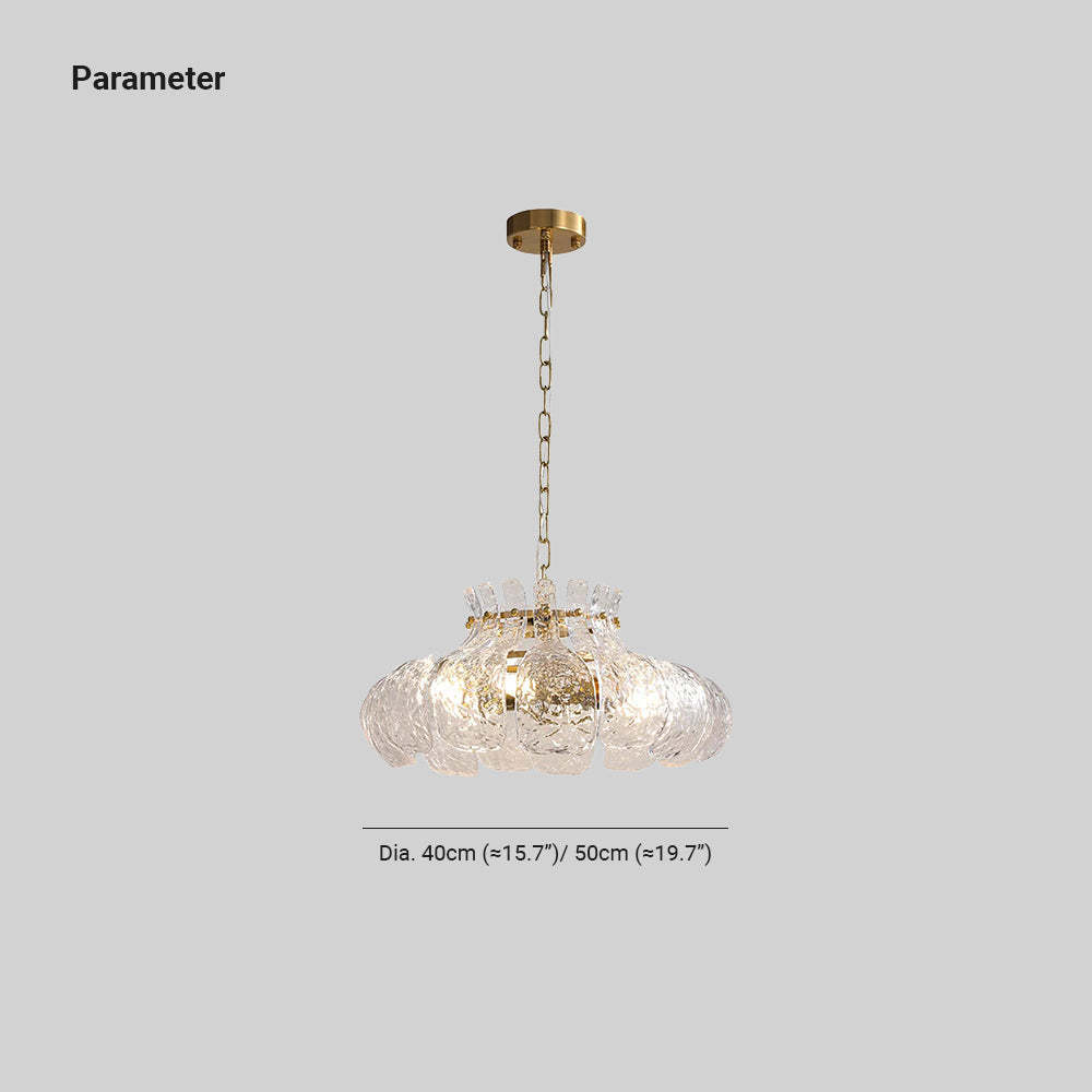 Bella Ice Melting Glass Chandelier Dimensions