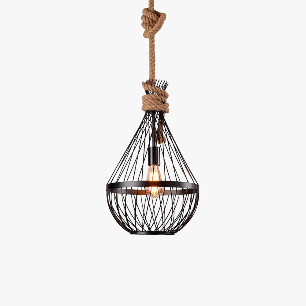 Epoch Industrial LED Pendant Light Black Metal Living Room