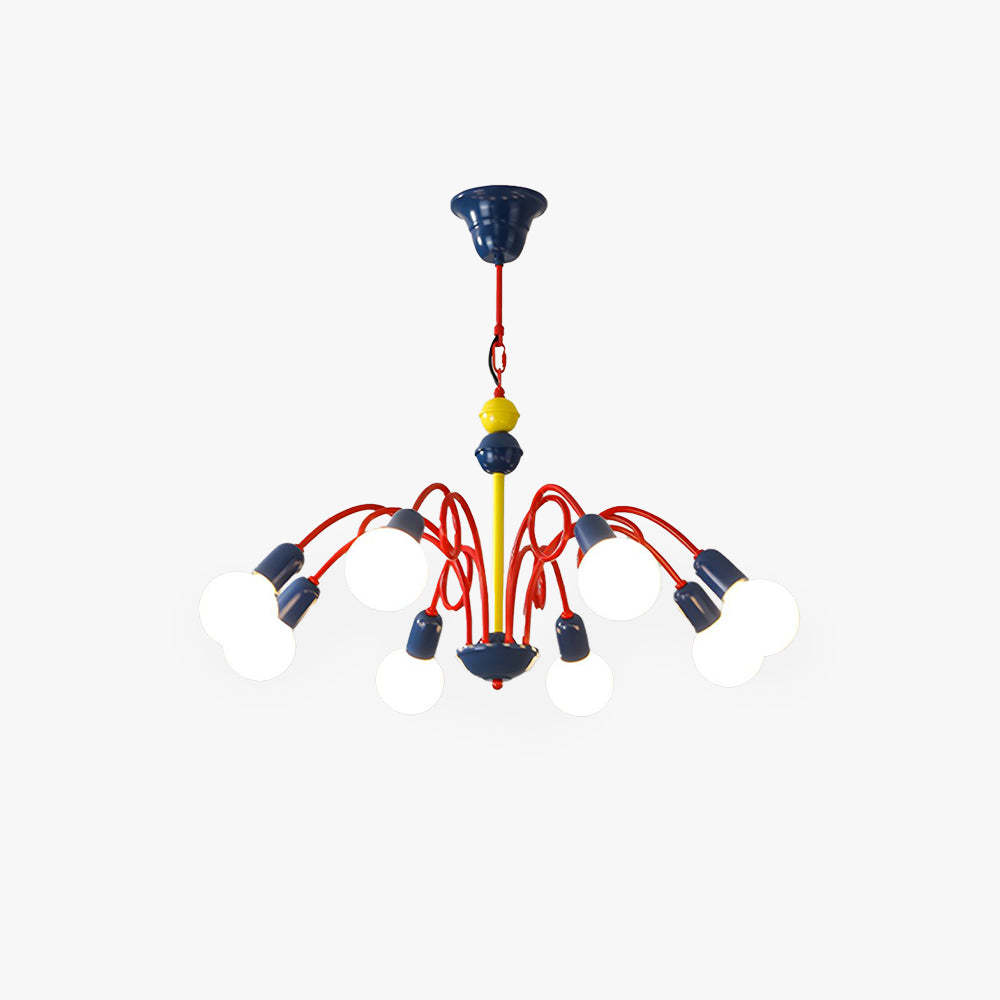 Valentina Modern LED Chandelier, colorful spider-shaped lighting fixture