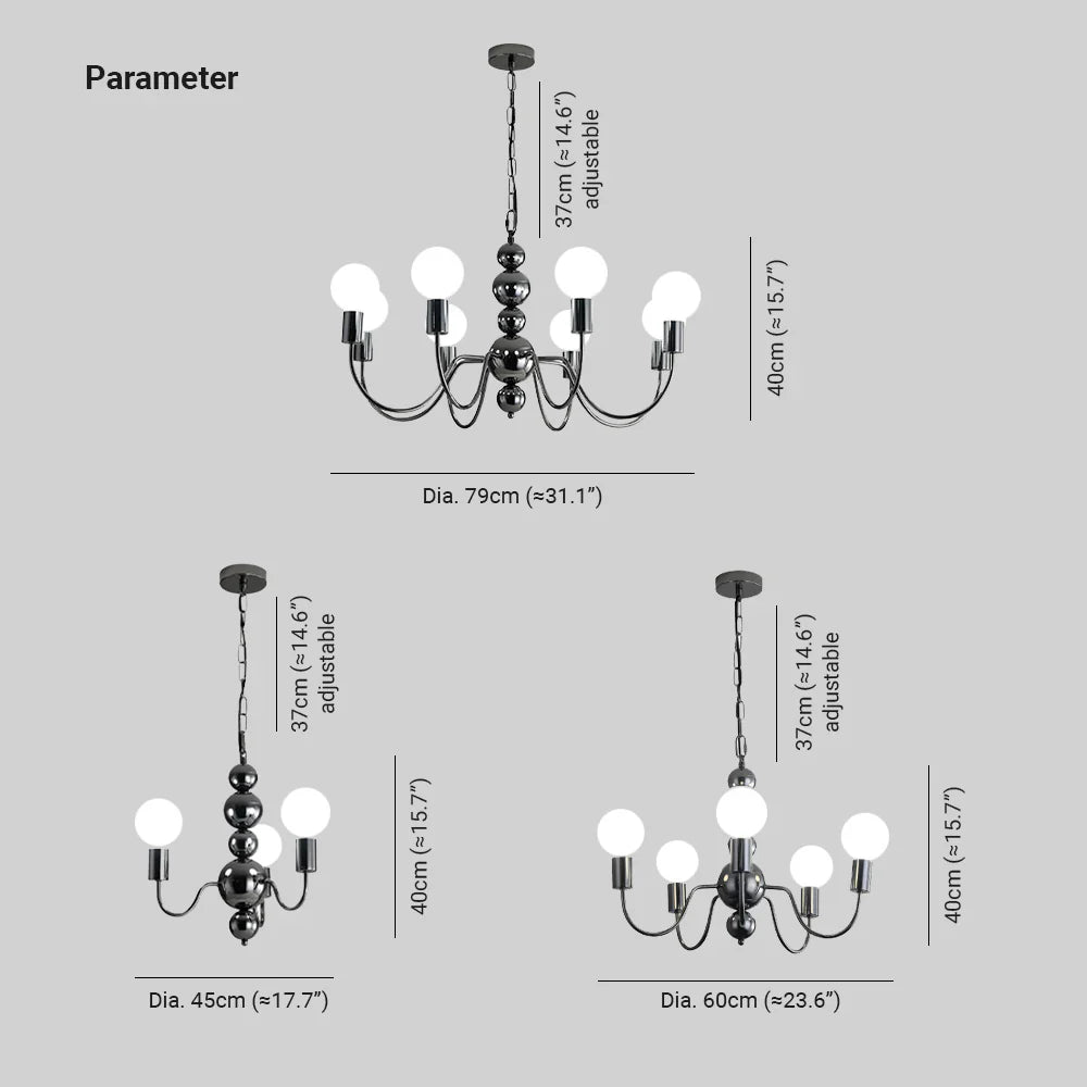Valentina Medieval LED Chandelier dimensions and specifications