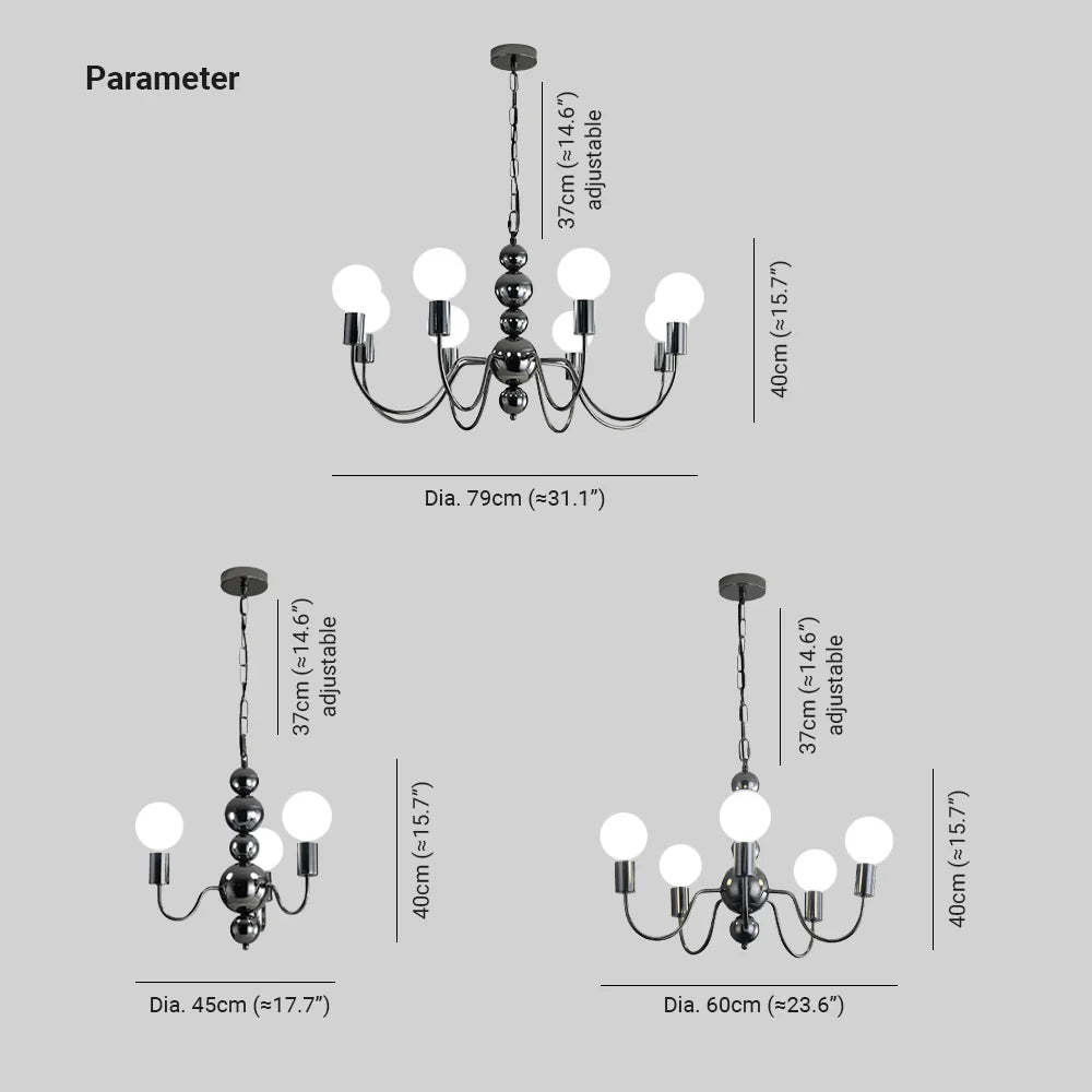 Valentina Medieval LED Chandelier dimensions and specifications