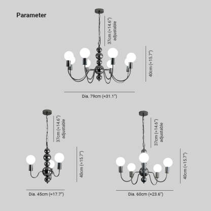 Valentina Medieval LED Chandelier dimensions and specifications
