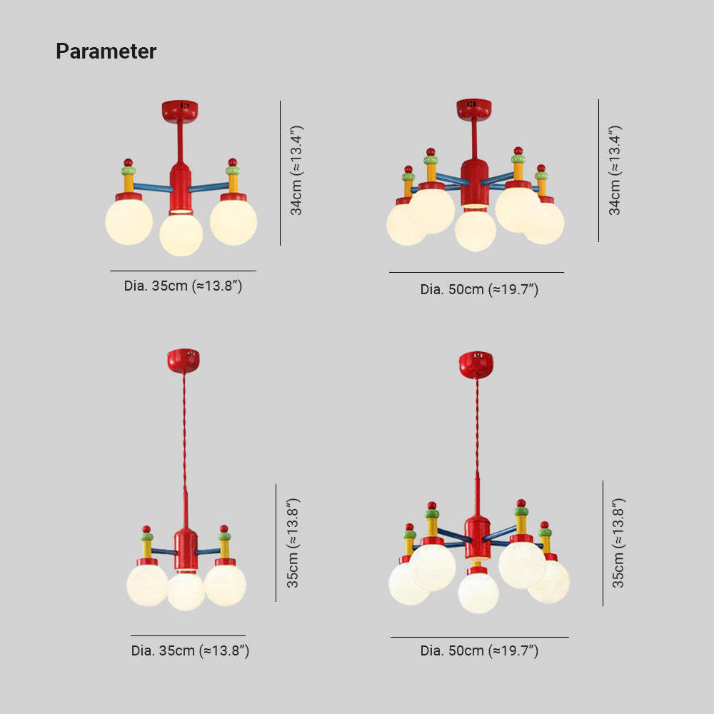 Valentina Memphis Chandelier dimensions, colorful lighting