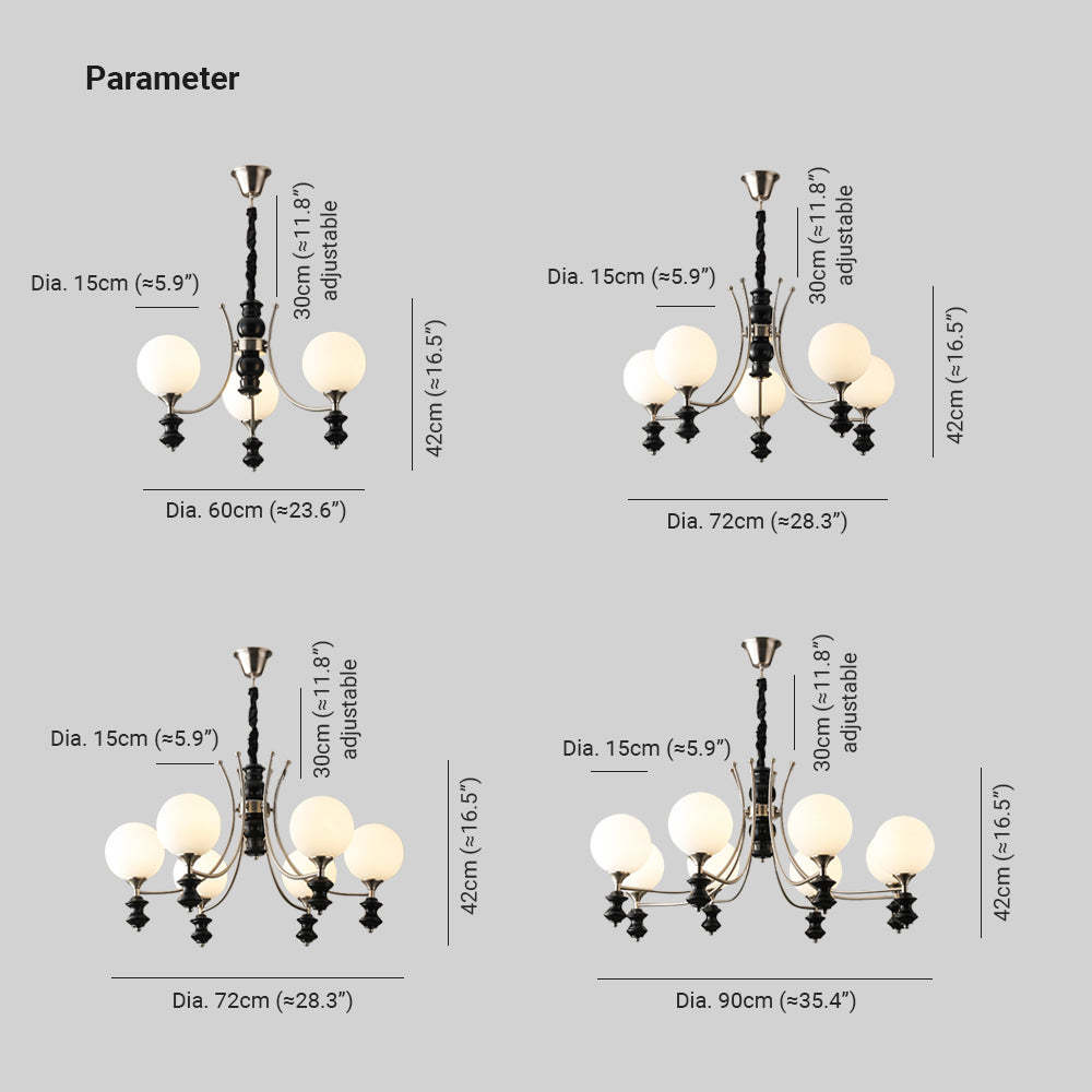 Valentina Vintage LED Pendant Light Dimensions