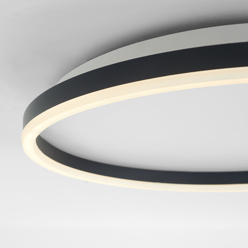Arisha Black Ring Ceiling Light - Modern Flush Mount Lighting