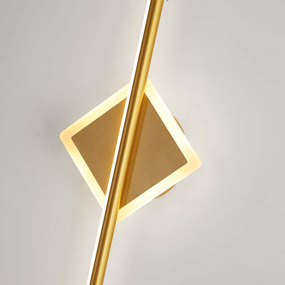 Square Gold Leigh LED Vanity Light close-up