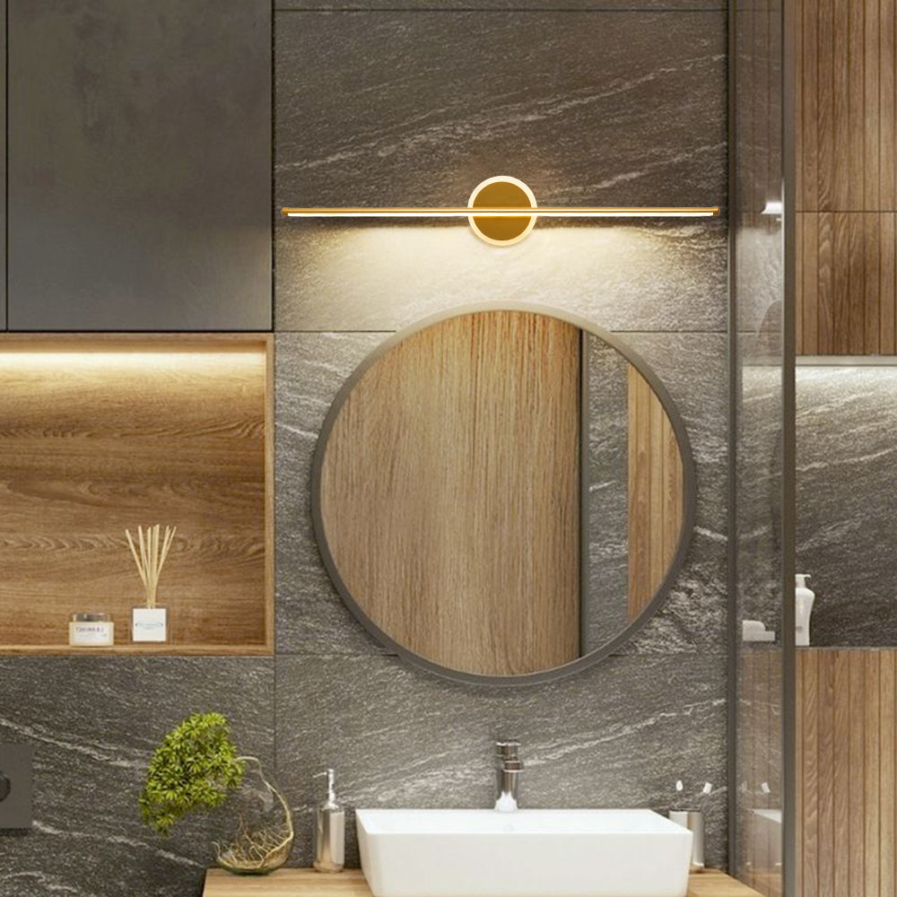 Leigh LED Vanity Lamp in gold, bathroom lighting