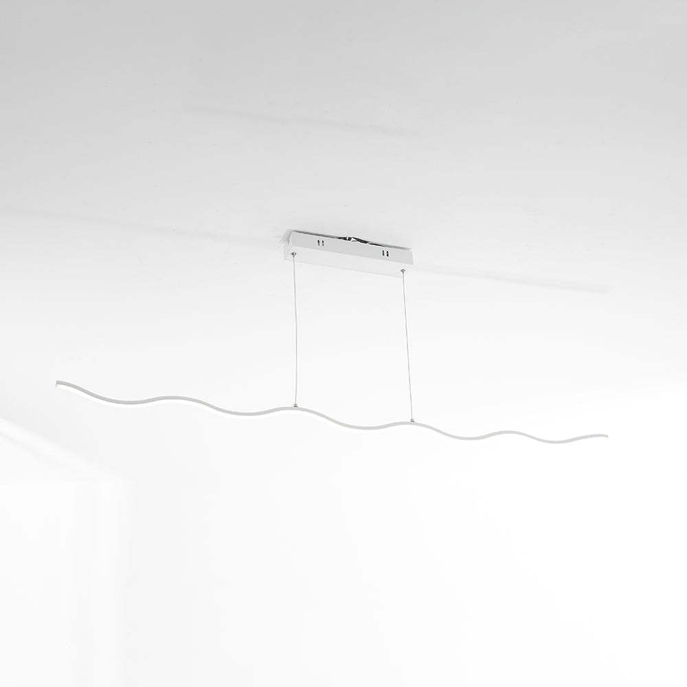 Louise Wave Linear Pendant Light - White metal design