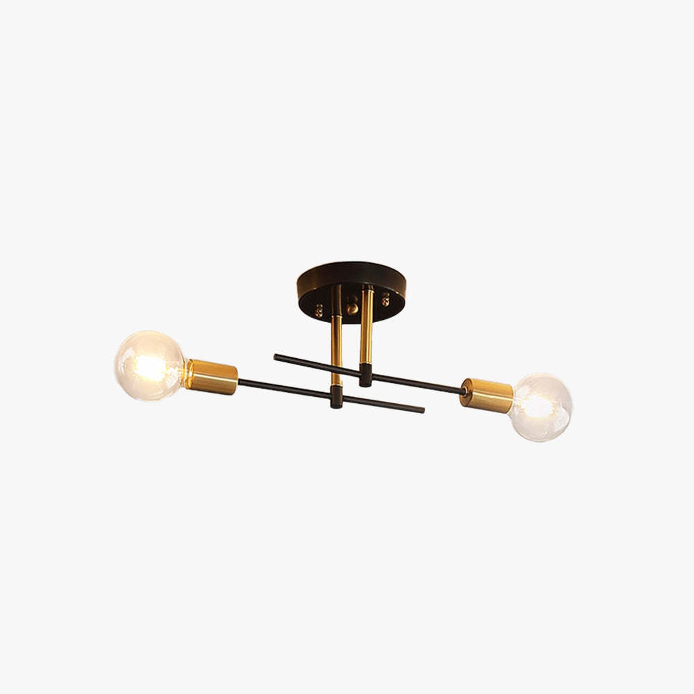 Valentina Flush Mount Ceiling Light, black metal and glass