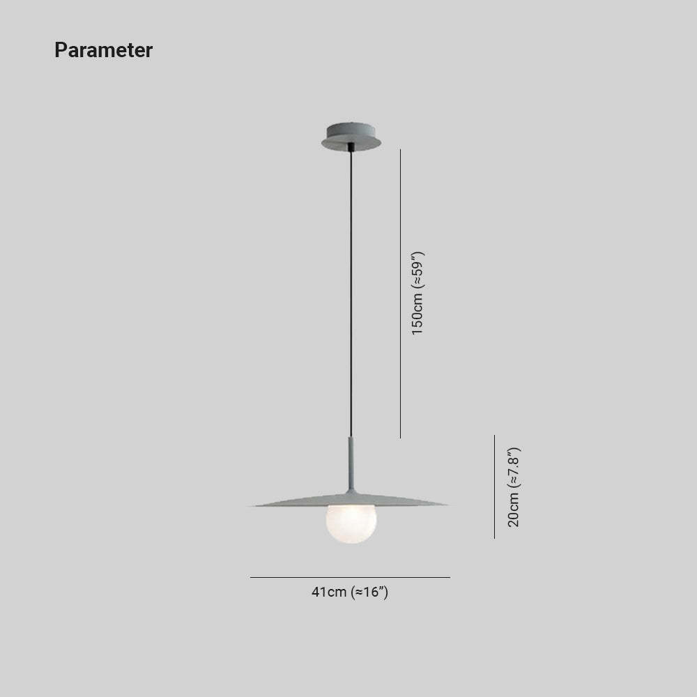 Carins Dish-shaped Pendant Light dimensions