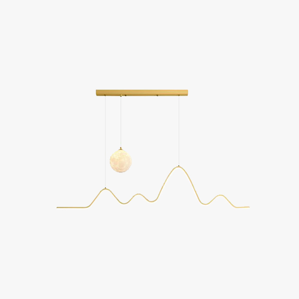 Louise minimalist wavy metal pendant light