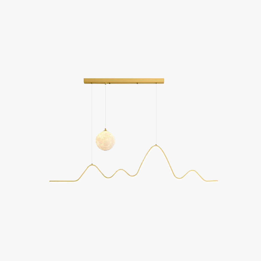Louise minimalist wavy metal pendant light
