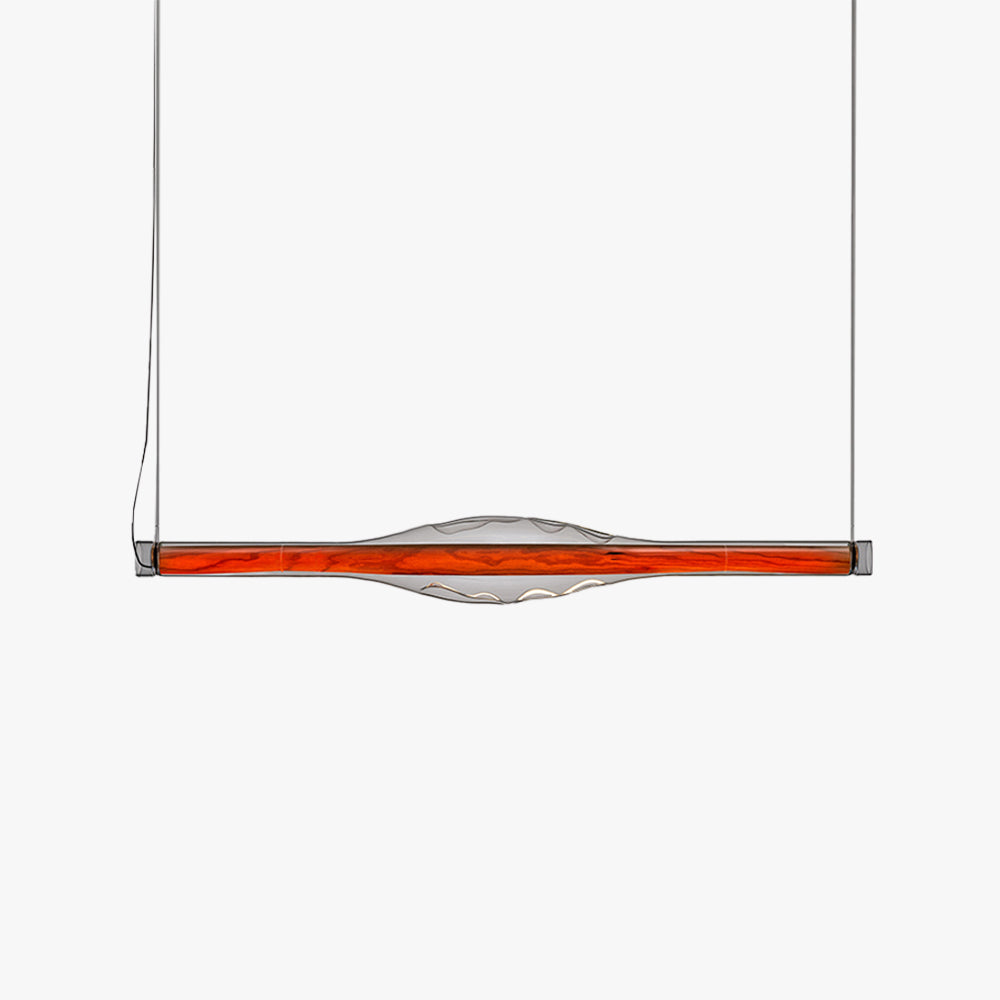 Edge Modern Tubular Metal Pendant Light - Red