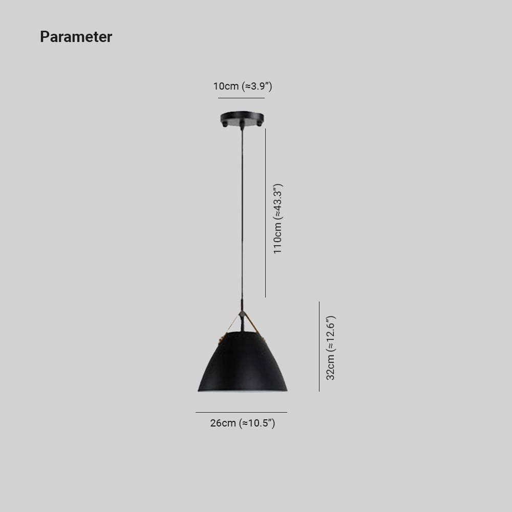 Morandi Black Metal Pendant Light Dimensions