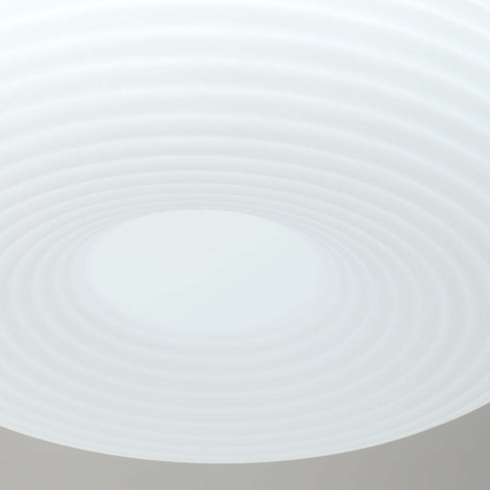 Detail of white Quinn flush mount ceiling light