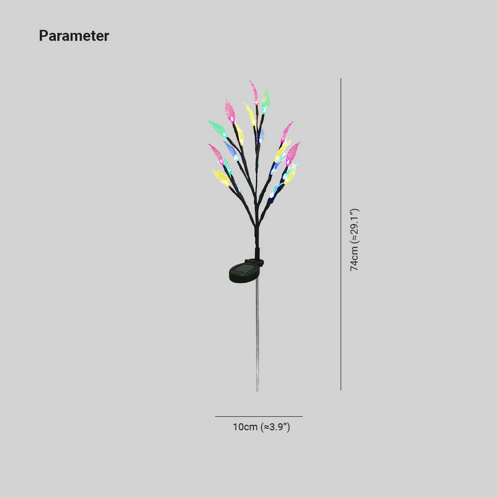 Pena Modern Acrylic Branch Solar Outdoor Bollard Light, Dimensions