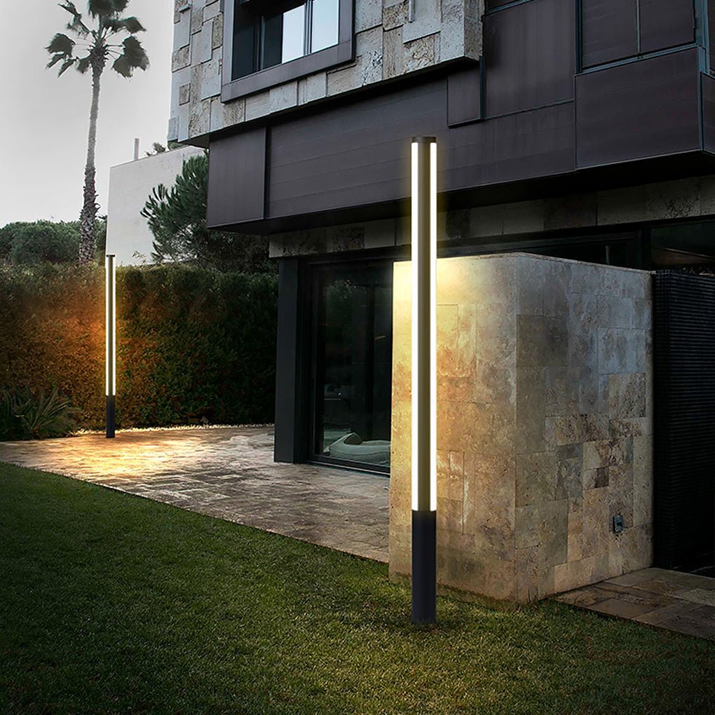Outdoor Pena column light illuminating pathway