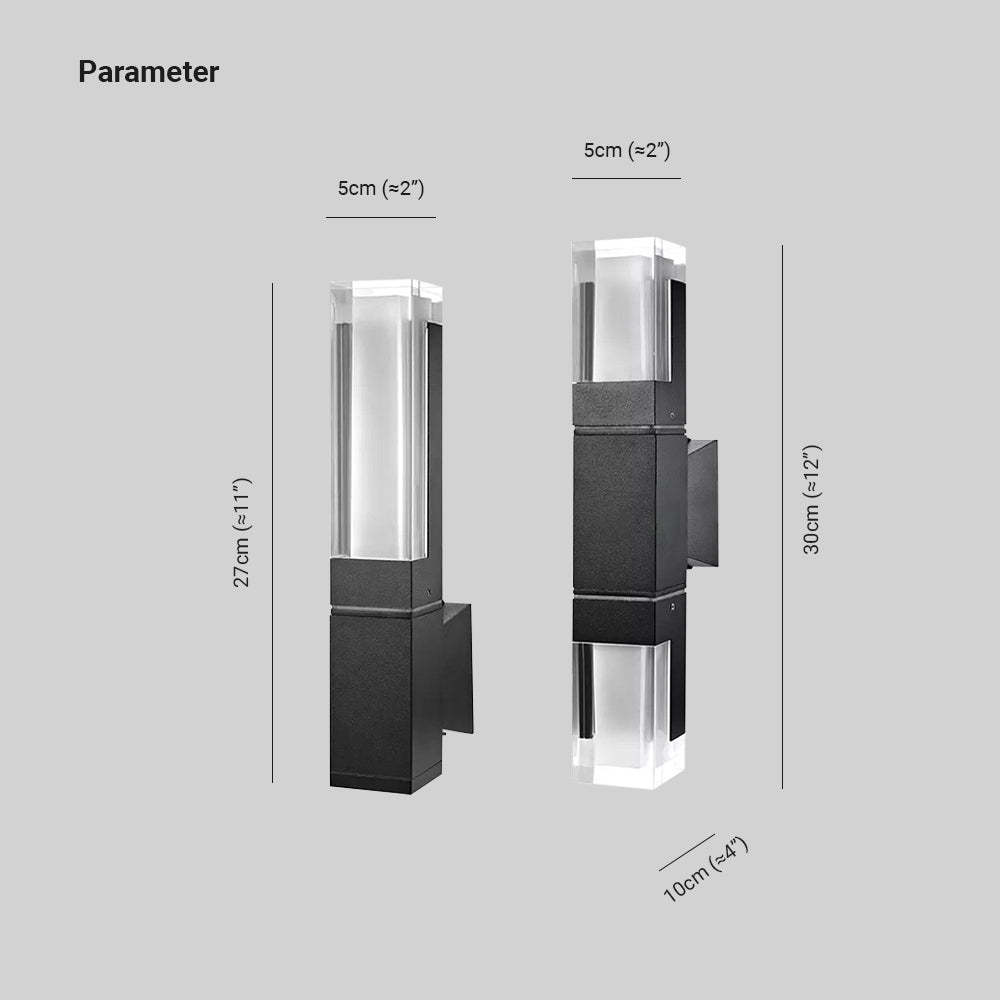 Orr Modern Outdoor Wall Lamp Dimensions