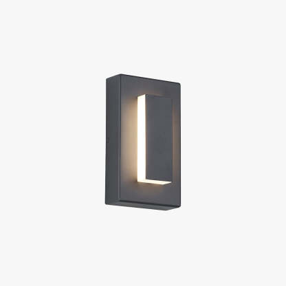 Edge Modern Square Ring Metal Outdoor Wall Lamp, Dark/Gray Bronze