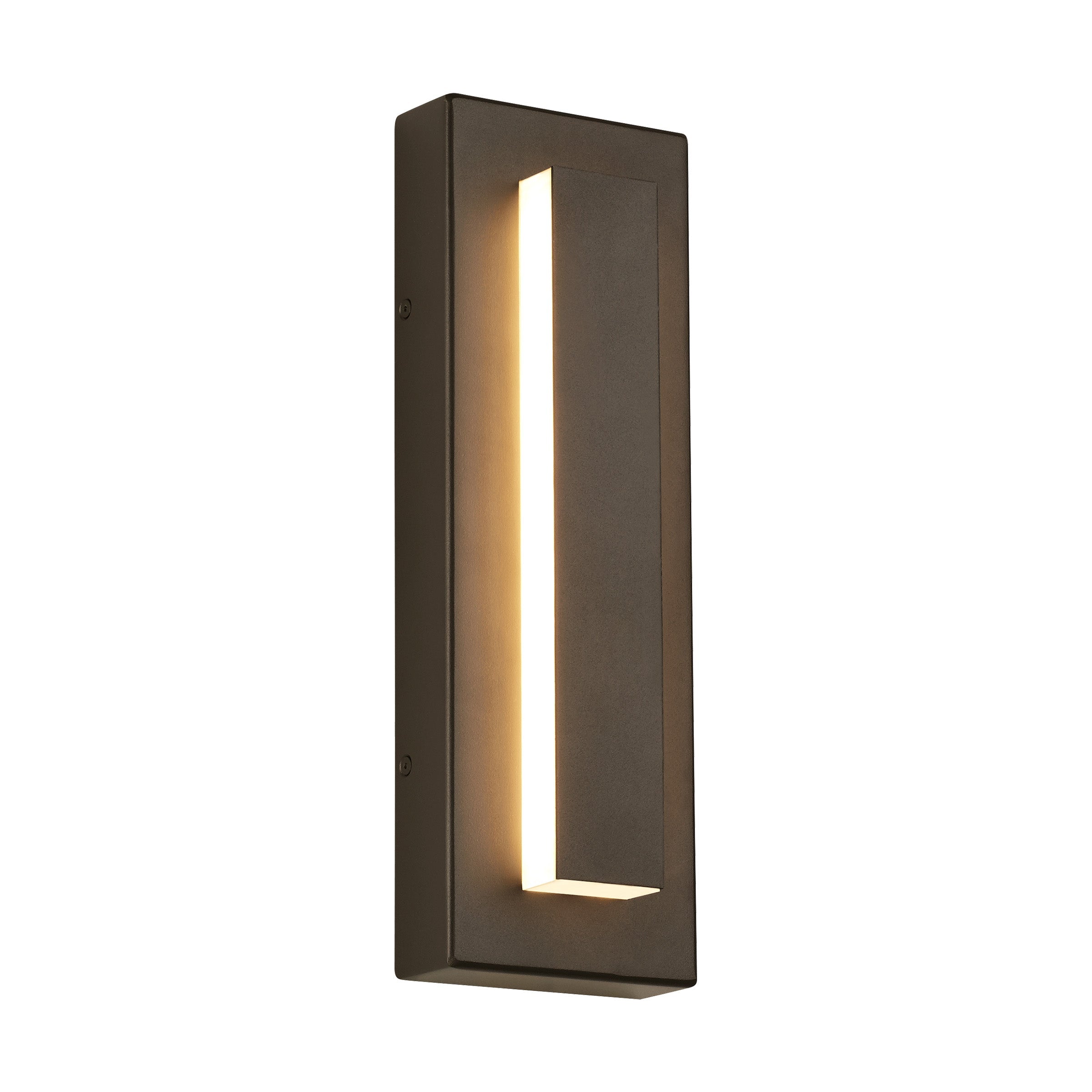 Edge Modern Square Ring Metal Outdoor Wall Lamp, Dark/Gray Bronze