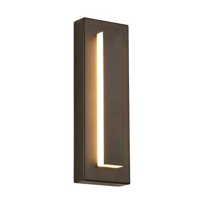 Edge Modern Square Ring Metal Outdoor Wall Lamp, Dark/Gray Bronze