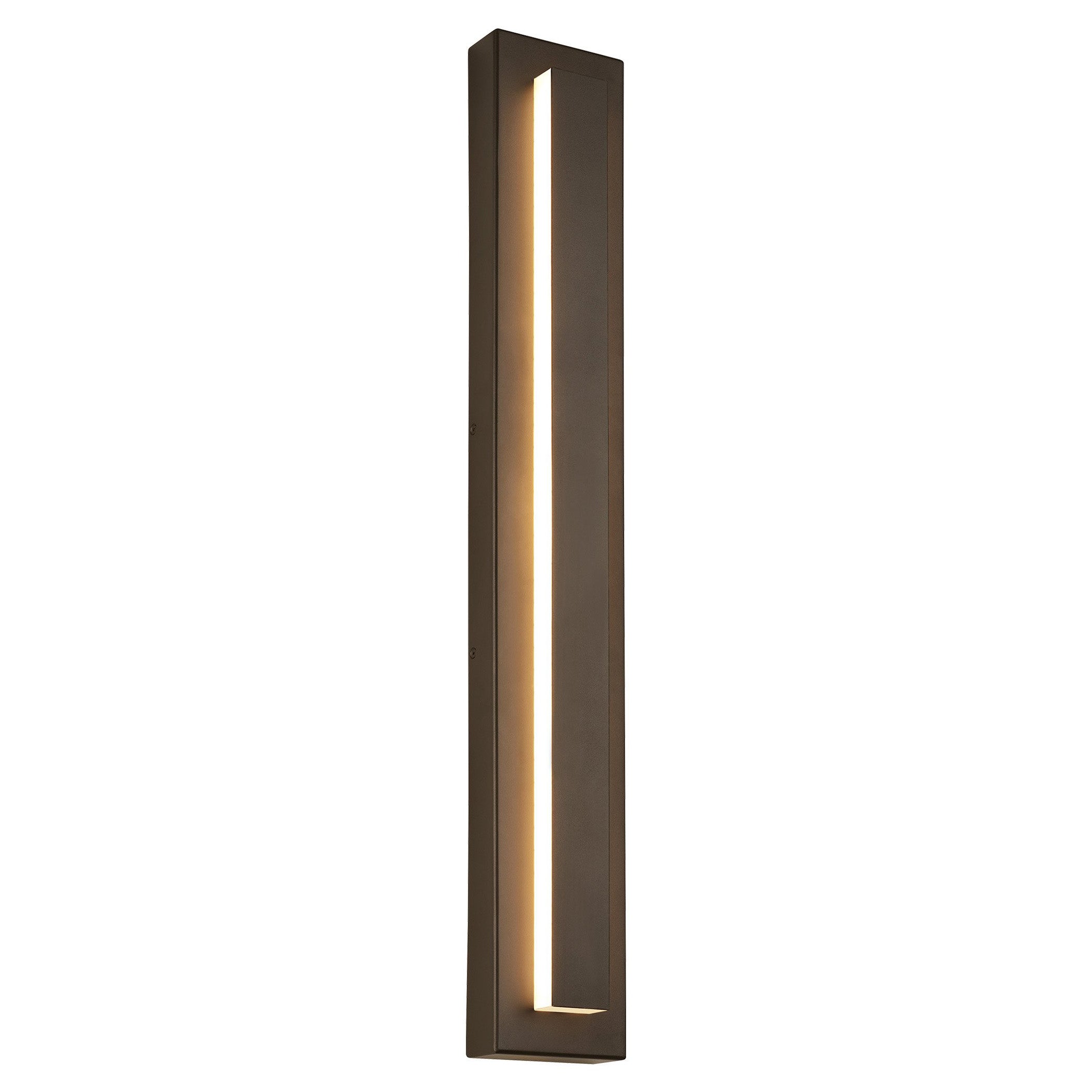 Edge Modern Square Ring Metal Outdoor Wall Lamp, Dark/Gray Bronze