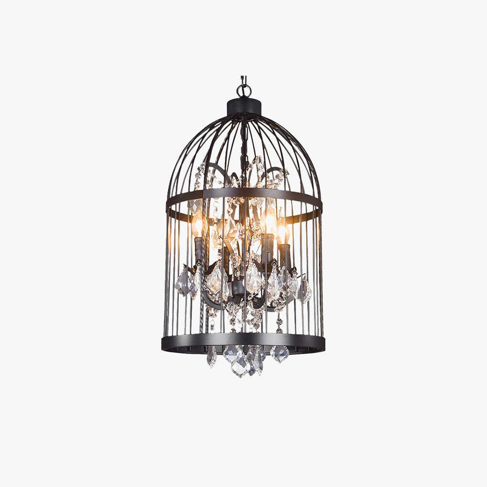 Cooley Designer Birdcage Pendant Light - Metal frame with crystals