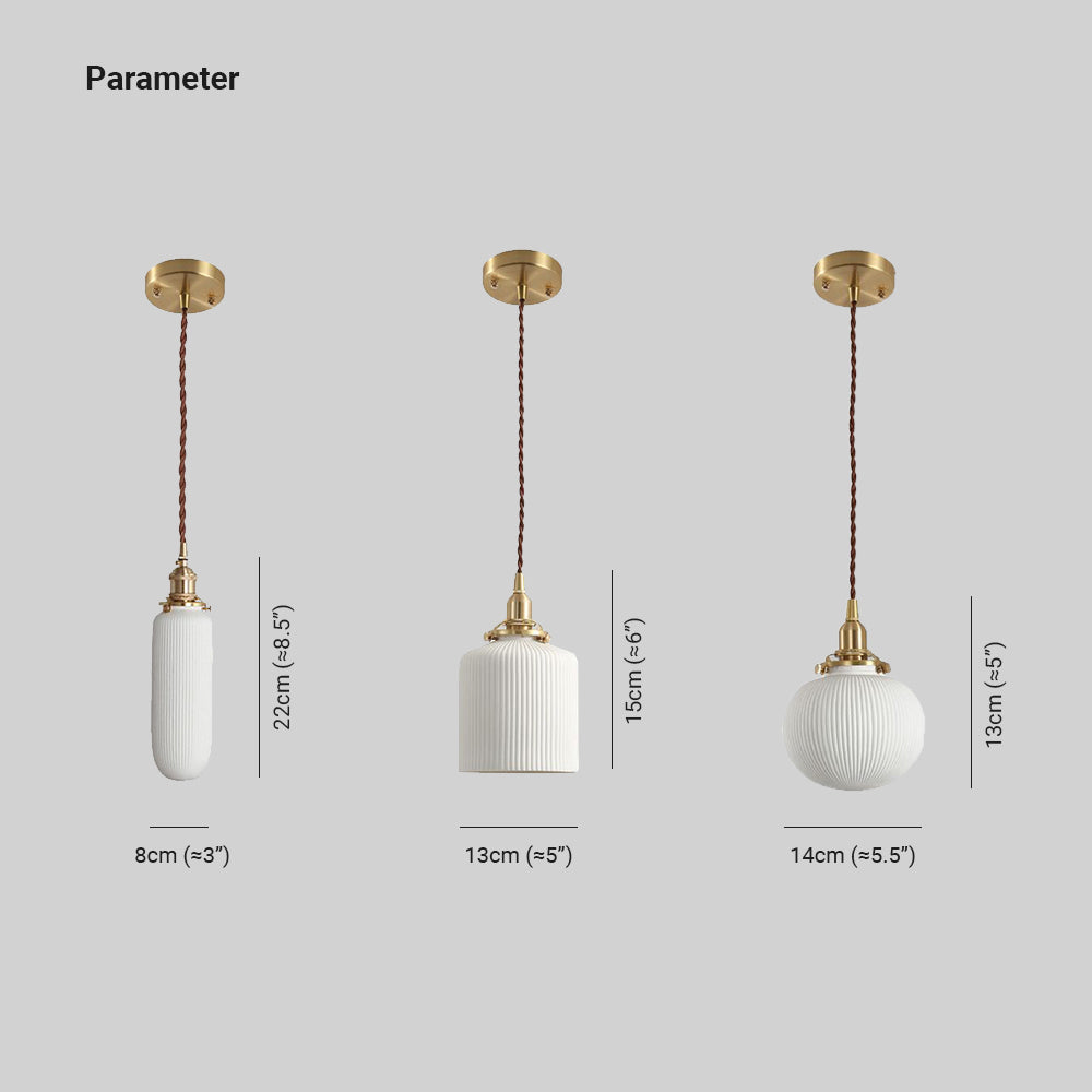 Valentina Ceramic Pendant Light Dimensions, Nordic Style
