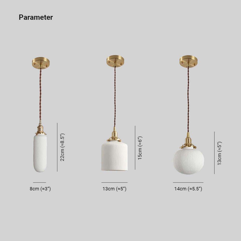 Valentina Ceramic Pendant Light Dimensions, Nordic Style