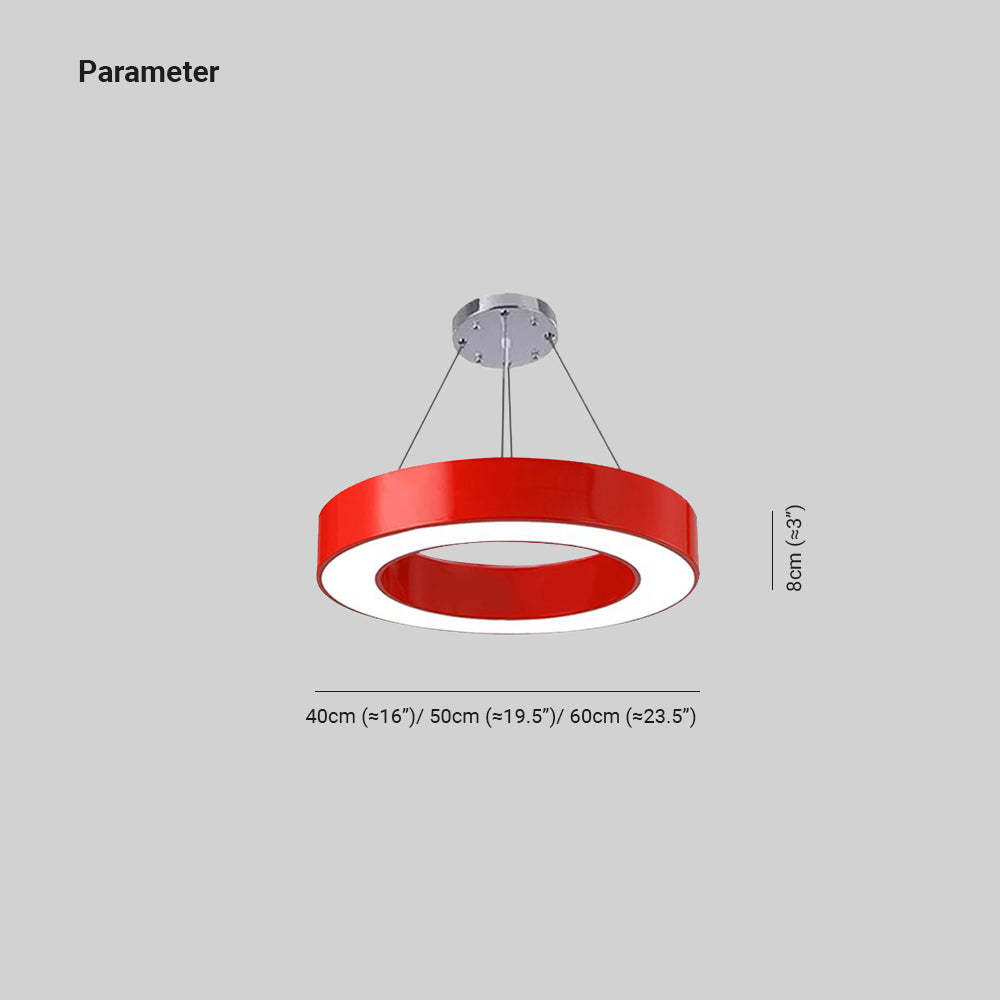 Red O Shape Pendant Light Dimensions, Modern Lighting