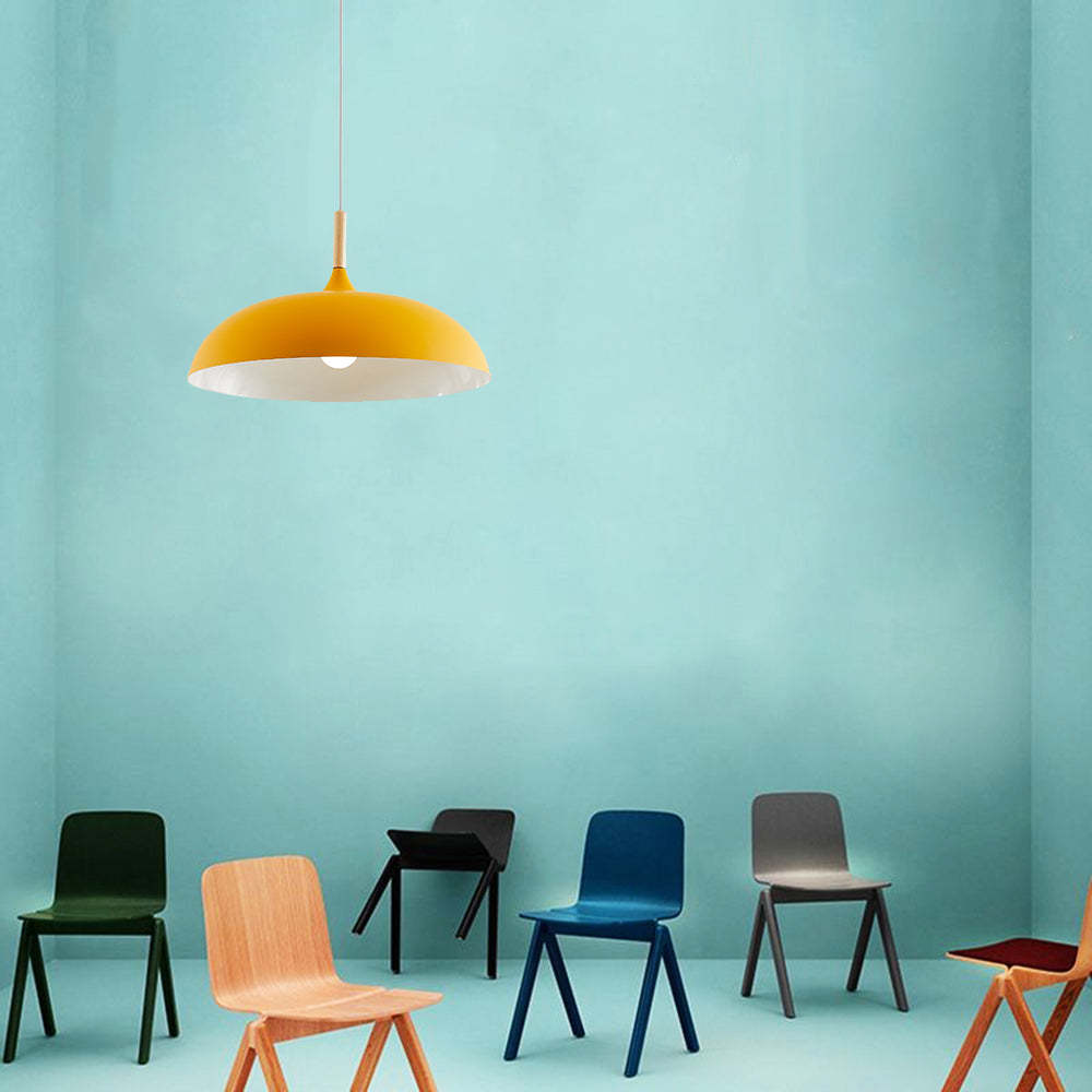 Yellow Leilani pendant light in a modern dining space