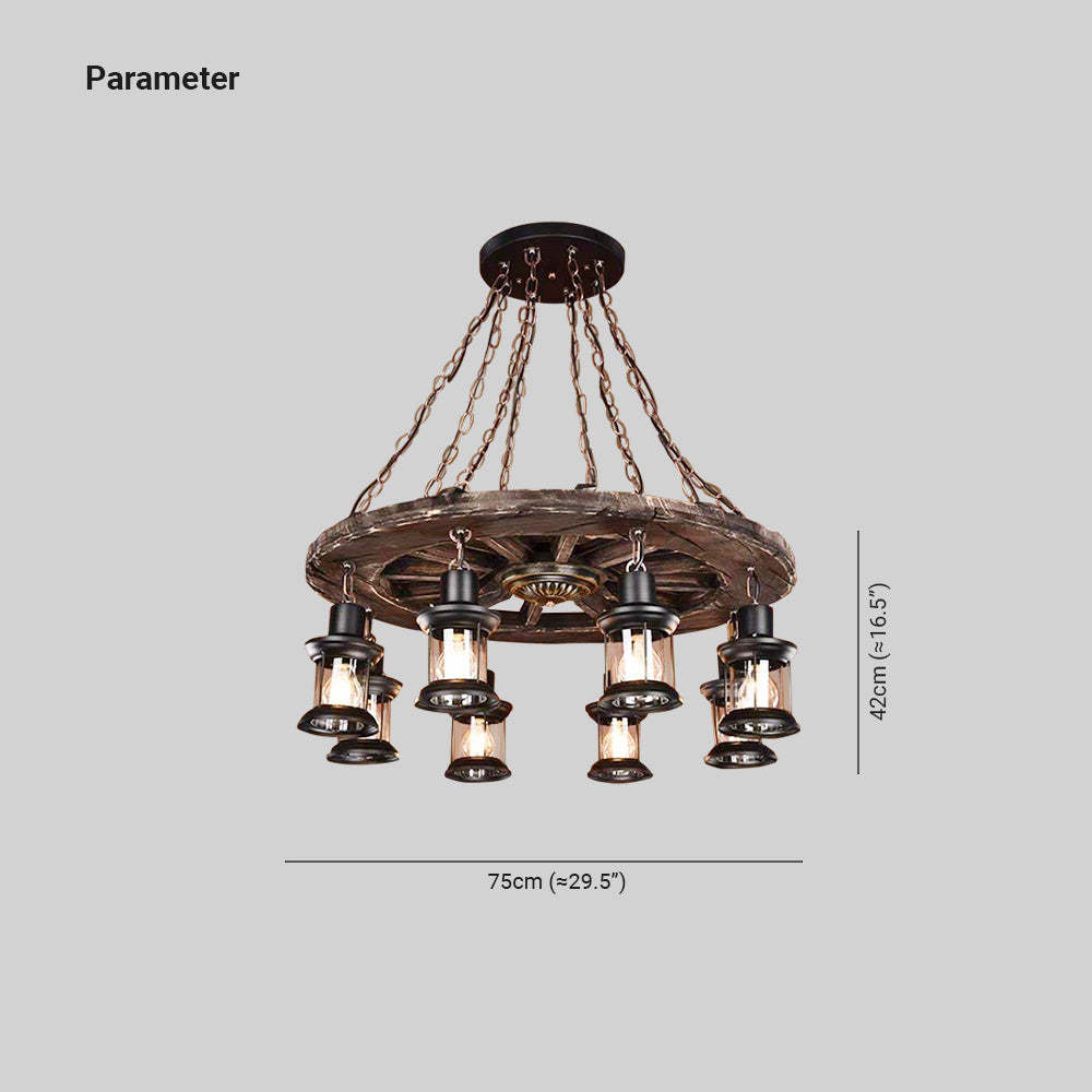 Austin wood & metal pendant light dimensions