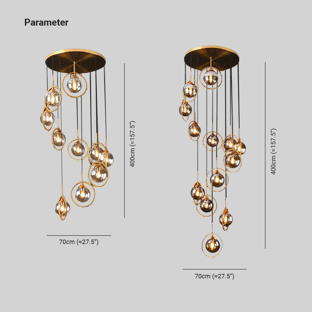 Hailie Chandelier Dimensions - 400cm x 70cm