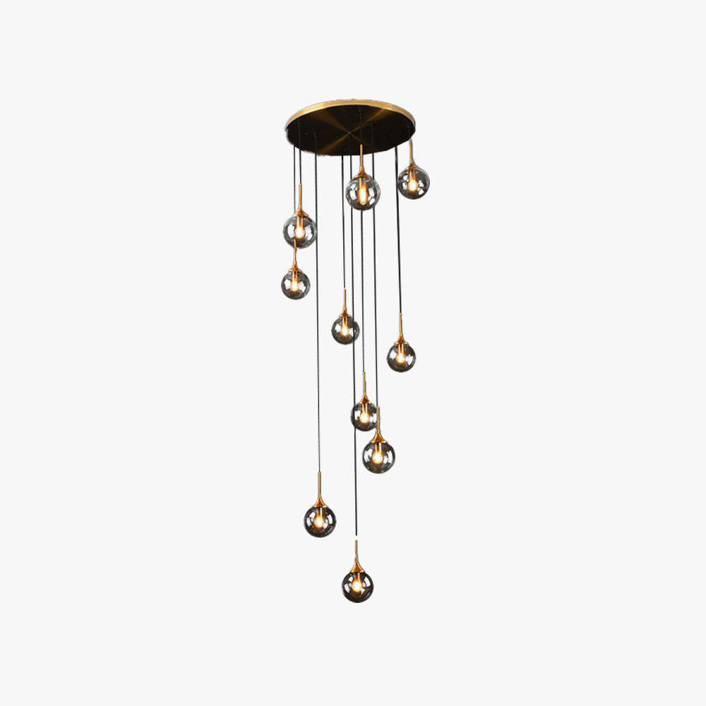 Hailie Modern Spiral Ball Glass Chandelier