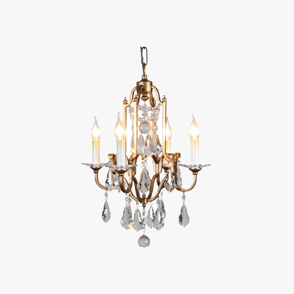 Silva Vintage Luxury Candle Crystal Metal Chandelier