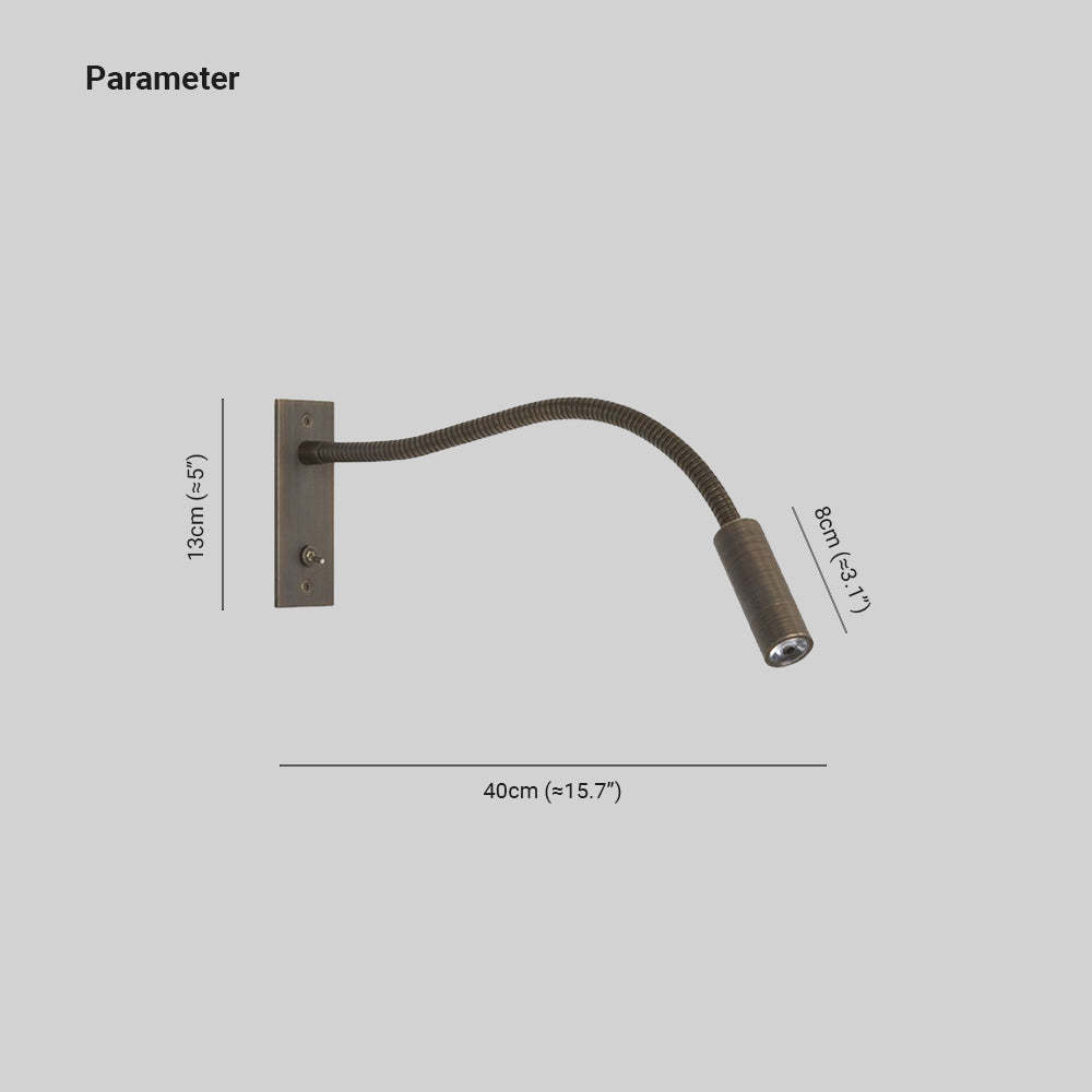 Orr Reading Spotlight Wall Lamp Dimensions, Bronze