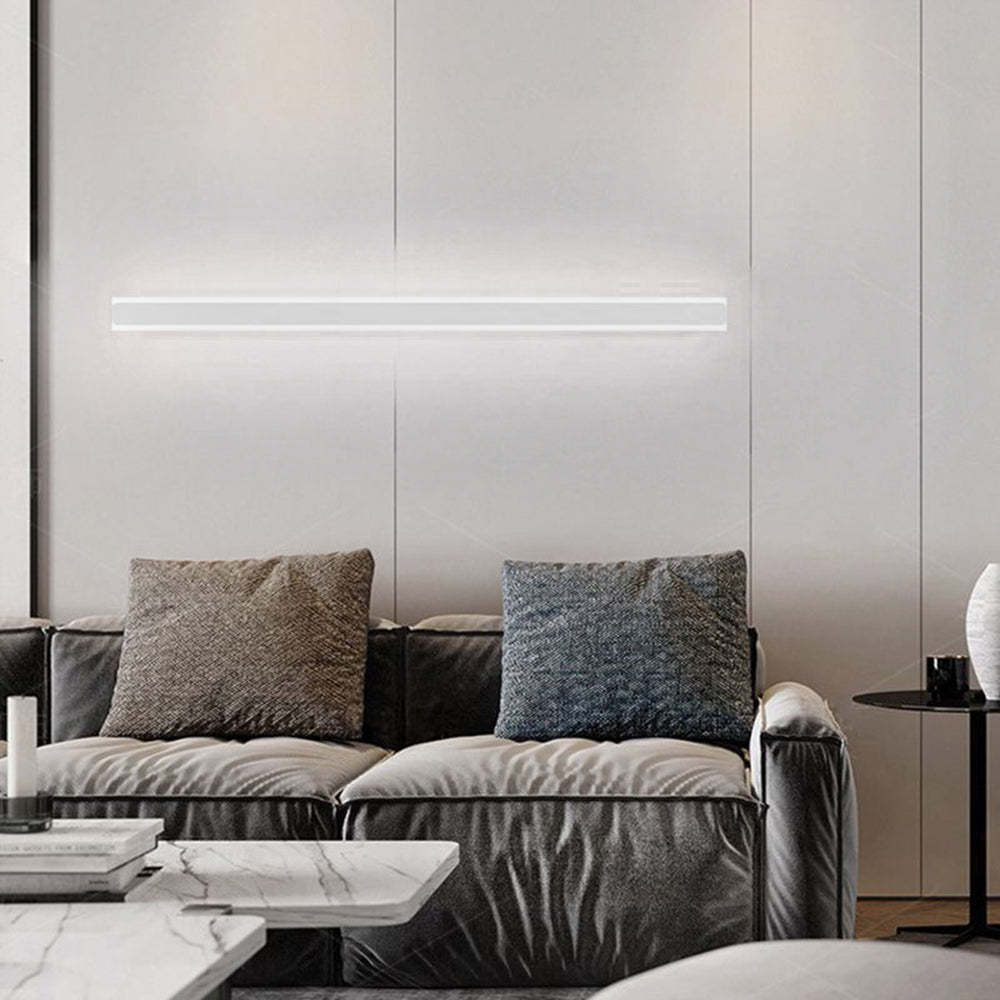 Edge Minimalist Linear Wall Lamp above sofa, modern living room