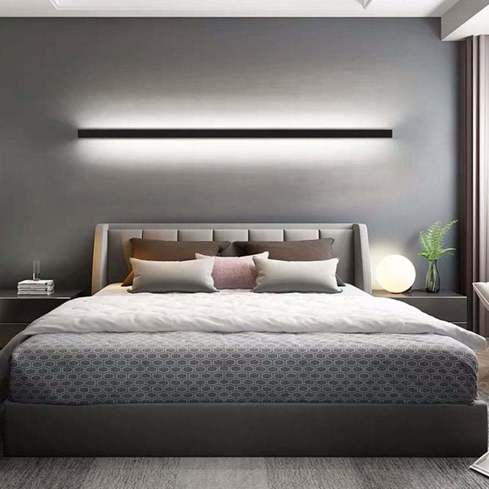 Modern bedroom with Edge Minimalist Linear Wall Lamp