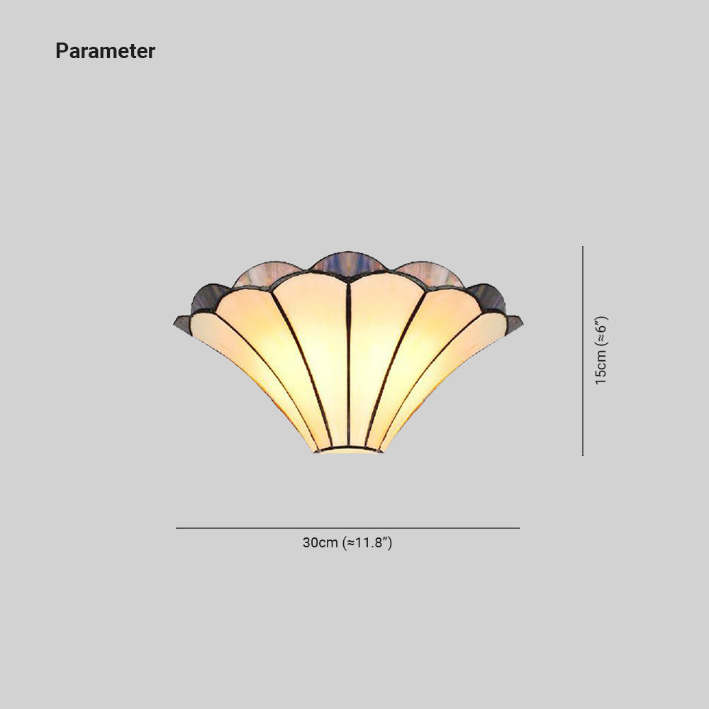 Alessio flower glass wall lamp dimensions - 30cm wide, 15cm tall