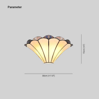 Alessio flower glass wall lamp dimensions - 30cm wide, 15cm tall