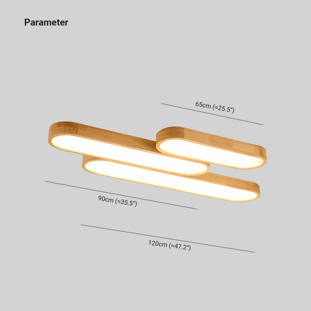 Ozawa Oval LED Ceiling Light Dimensions, 65cm, 90cm, 120cm