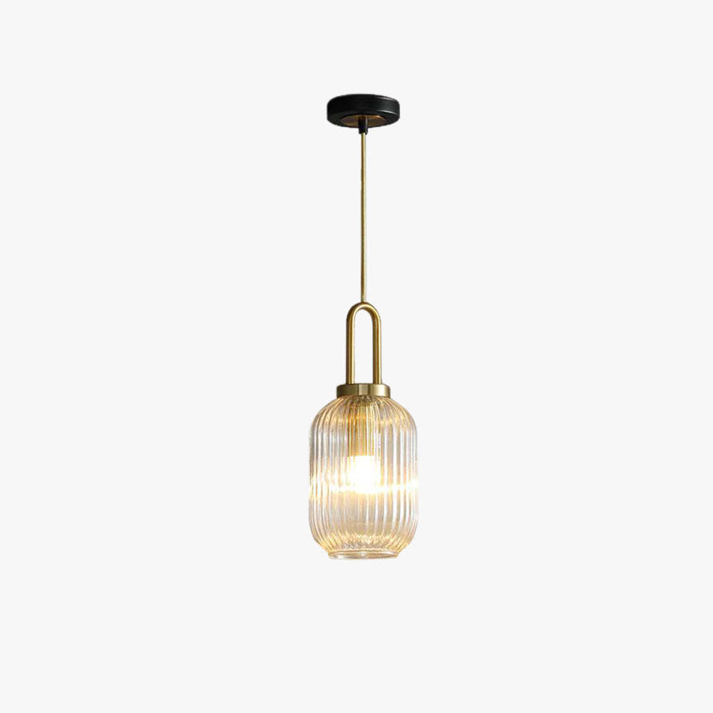 Sanna Modern Ribbed Clear Glass Pendant Light