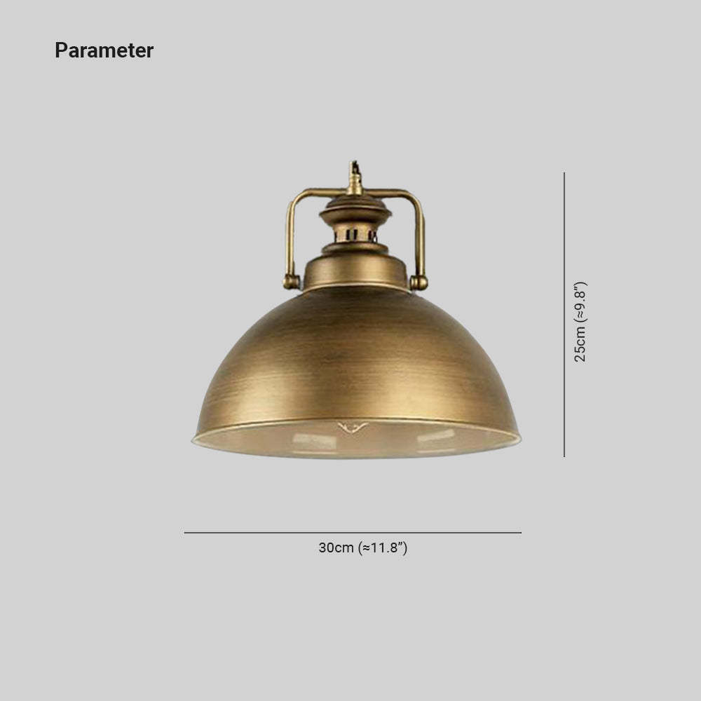Alessio pendant light dimensions. Vintage metal lighting size.